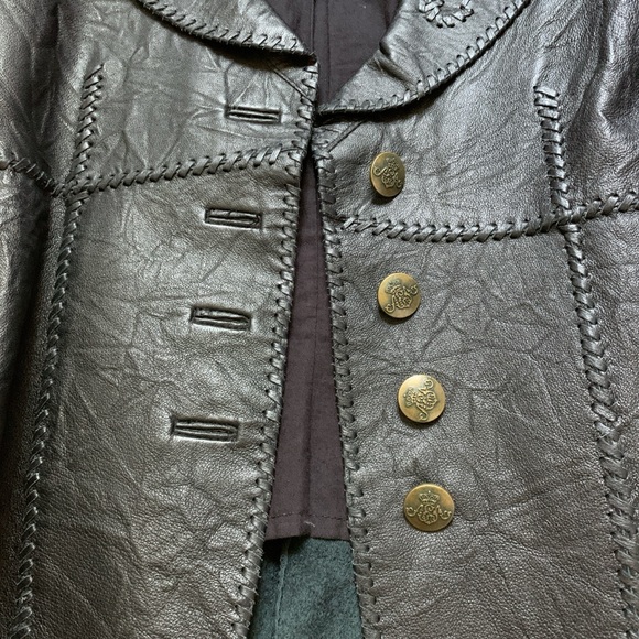 My tribe fitted leather jacket blazer size S like new Y2K - Picture 3 of 12